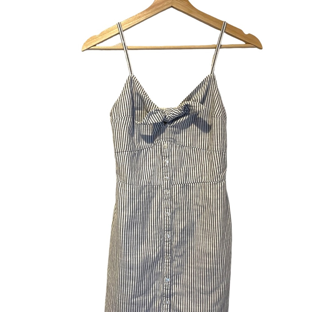 Abercrombie & Fitch Grey and White Thin striped Spaghetti Strap Dress Size XS